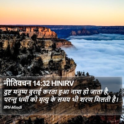 नीतिवचन 14:32 HINIRV Bible Verse Image
