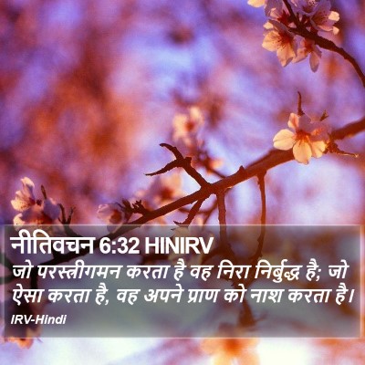 नीतिवचन 6:32 HINIRV Bible Verse Image