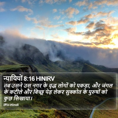 न्यायियों 8:16 HINIRV Bible Verse Image