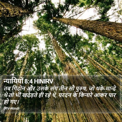 न्यायियों 8:4 HINIRV Bible Verse Image