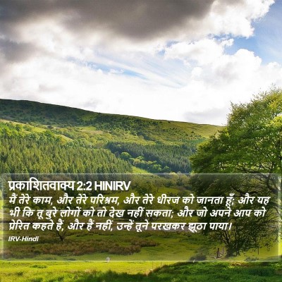प्रकाशितवाक्य 2:2 HINIRV Bible Verse Image