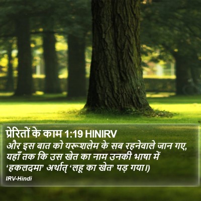 प्रेरितों के काम 1:19 HINIRV Bible Verse Image