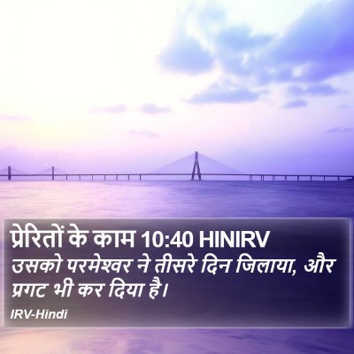 प्रेरितों के काम 10:40 HINIRV Bible Verse Image