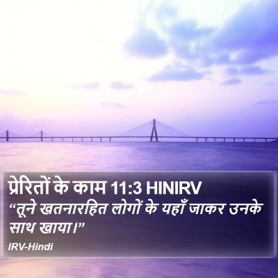प्रेरितों के काम 11:3 HINIRV Bible Verse Image