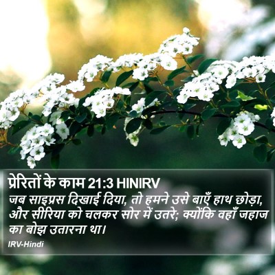 प्रेरितों के काम 21:3 HINIRV Bible Verse Image
