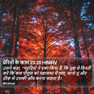 प्रेरितों के काम 23:20 HINIRV Bible Verse Image