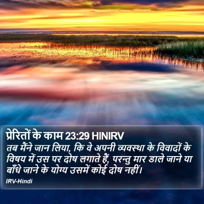 प्रेरितों के काम 23:29 HINIRV Bible Verse Image