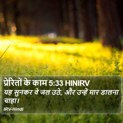 प्रेरितों के काम 5:33 HINIRV Bible Verse Image
