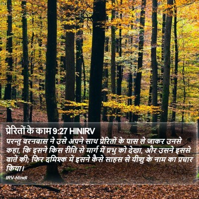प्रेरितों के काम 9:27 HINIRV Bible Verse Image