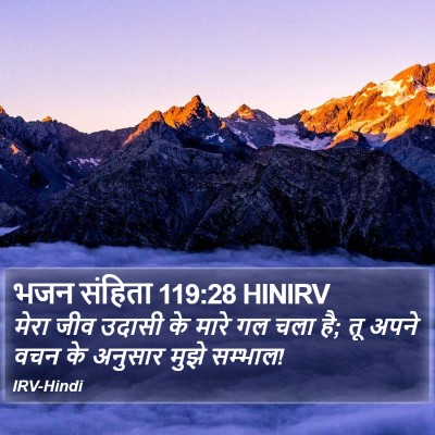 भजन संहिता 119:28 HINIRV Bible Verse Image