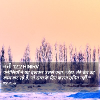 मत्ती 12:2 HINIRV Bible Verse Image