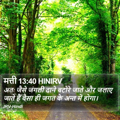 मत्ती 13:40 HINIRV Bible Verse Image