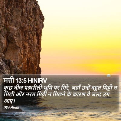 मत्ती 13:5 HINIRV Bible Verse Image