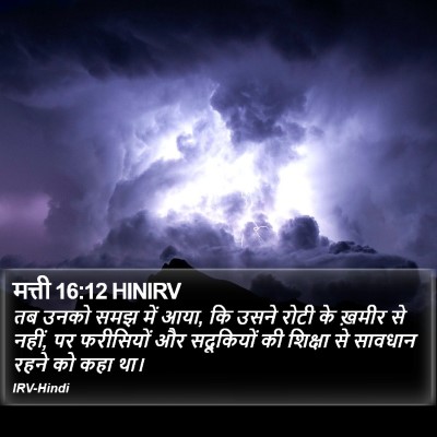 मत्ती 16:12 HINIRV Bible Verse Image