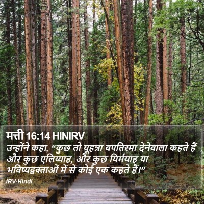 मत्ती 16:14 HINIRV Bible Verse Image