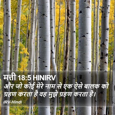 मत्ती 18:5 HINIRV Bible Verse Image