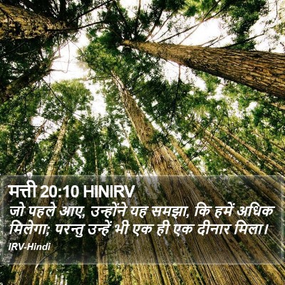 मत्ती 20:10 HINIRV Bible Verse Image