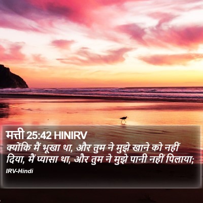 मत्ती 25:42 HINIRV Bible Verse Image