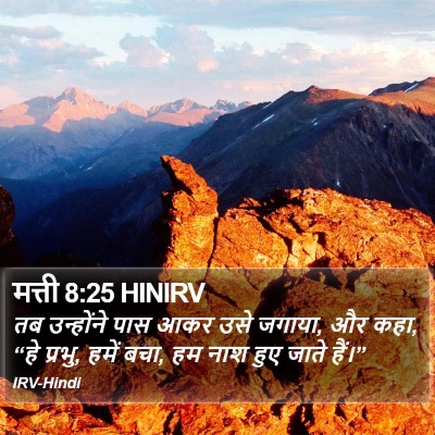 मत्ती 8:25 HINIRV Bible Verse Image
