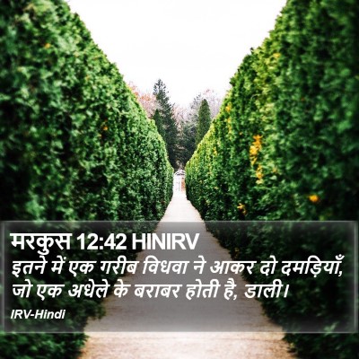 मरकुस 12:42 HINIRV Bible Verse Image