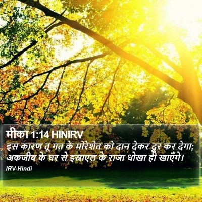 मीका 1:14 HINIRV Bible Verse Image
