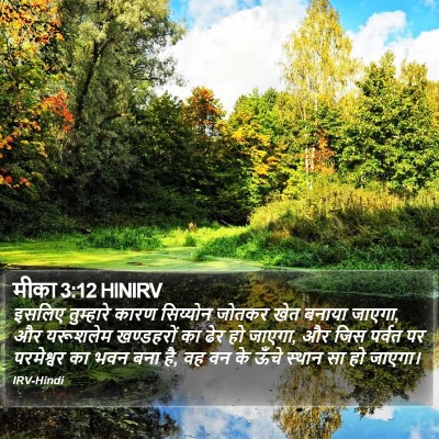 मीका 3:12 HINIRV Bible Verse Image