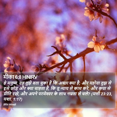 मीका 6:8 HINIRV Bible Verse Image