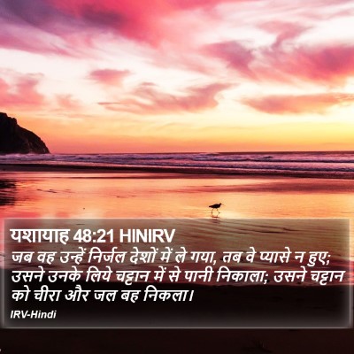 यशायाह 48:21 HINIRV Bible Verse Image