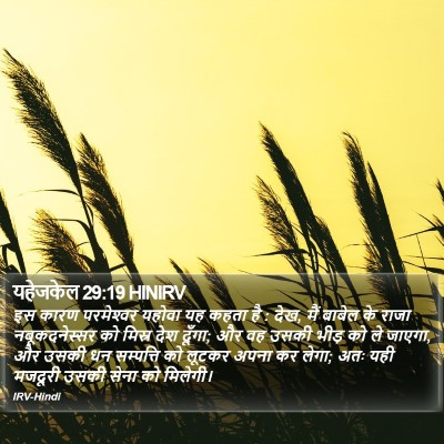 यहेजकेल 29:19 HINIRV Bible Verse Image