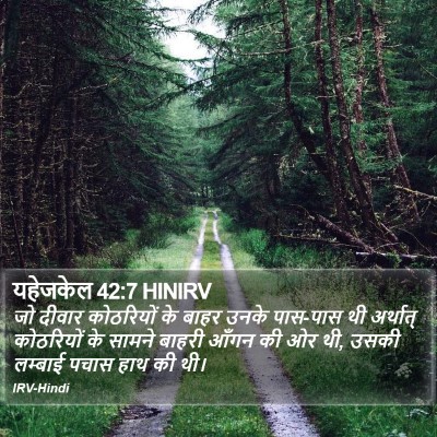 यहेजकेल 42:7 HINIRV Bible Verse Image