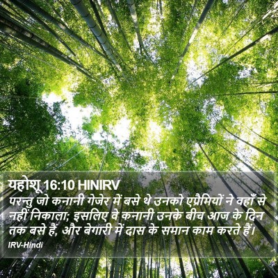 यहोशू 16:10 HINIRV Bible Verse Image