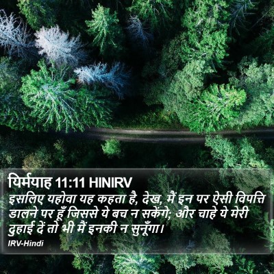 यिर्मयाह 11:11 HINIRV Bible Verse Image