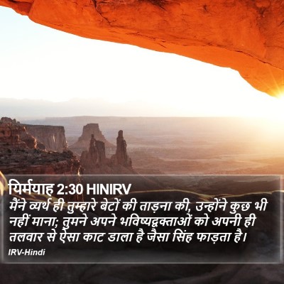 यिर्मयाह 2:30 HINIRV Bible Verse Image