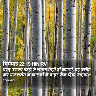 यिर्मयाह 22:19 HINIRV Bible Verse Image