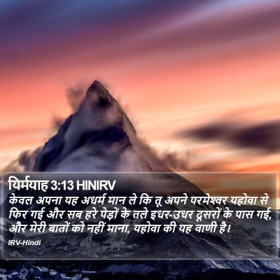 यिर्मयाह 3:13 HINIRV Bible Verse Image