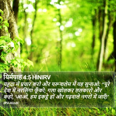 यिर्मयाह 4:5 HINIRV Bible Verse Image