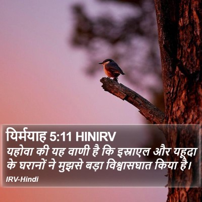 यिर्मयाह 5:11 HINIRV Bible Verse Image