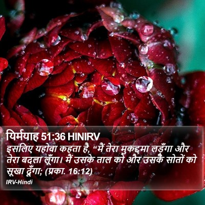 यिर्मयाह 51:36 HINIRV Bible Verse Image