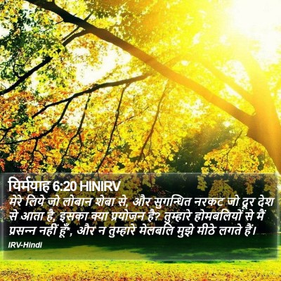 यिर्मयाह 6:20 HINIRV Bible Verse Image