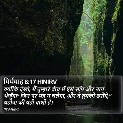 यिर्मयाह 8:17 HINIRV Bible Verse Image