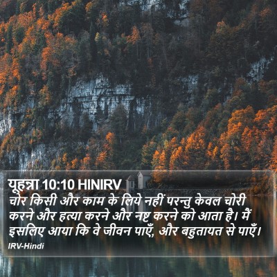 यूहन्ना 10:10 HINIRV Bible Verse Image