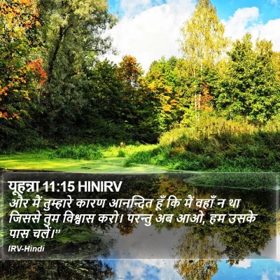 यूहन्ना 11:15 HINIRV Bible Verse Image
