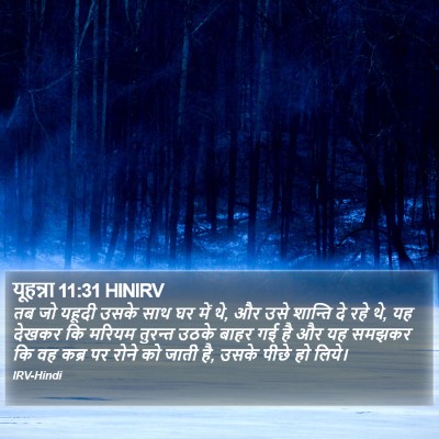 यूहन्ना 11:31 HINIRV Bible Verse Image