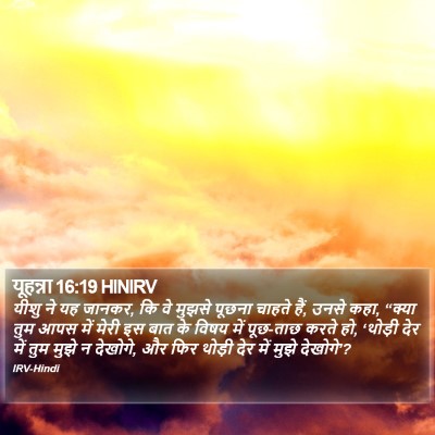 यूहन्ना 16:19 HINIRV Bible Verse Image