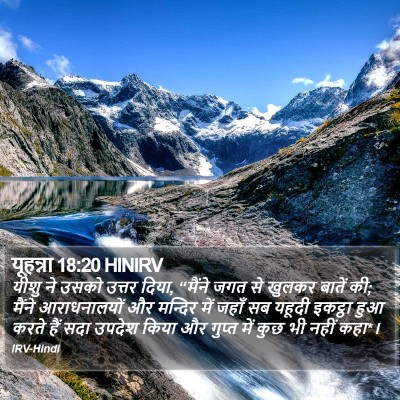 यूहन्ना 18:20 HINIRV Bible Verse Image
