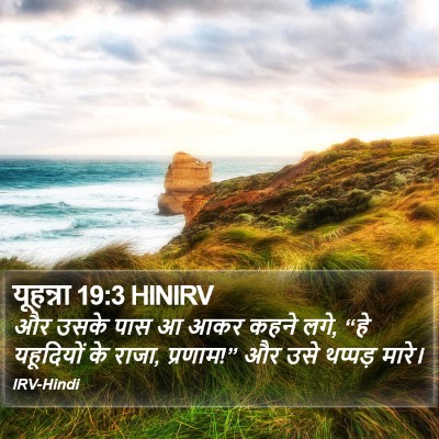 यूहन्ना 19:3 HINIRV Bible Verse Image