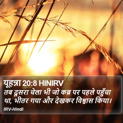 यूहन्ना 20:8 HINIRV Bible Verse Image