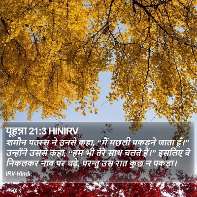यूहन्ना 21:3 HINIRV Bible Verse Image