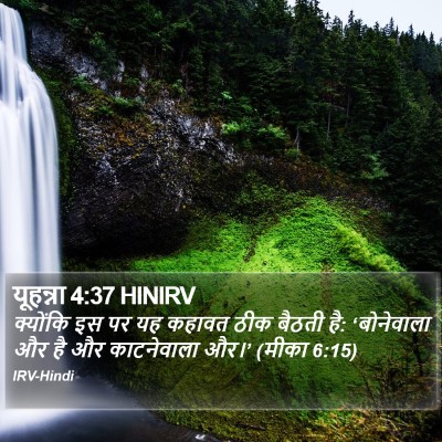 यूहन्ना 4:37 HINIRV Bible Verse Image
