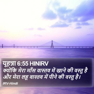 यूहन्ना 6:55 HINIRV Bible Verse Image